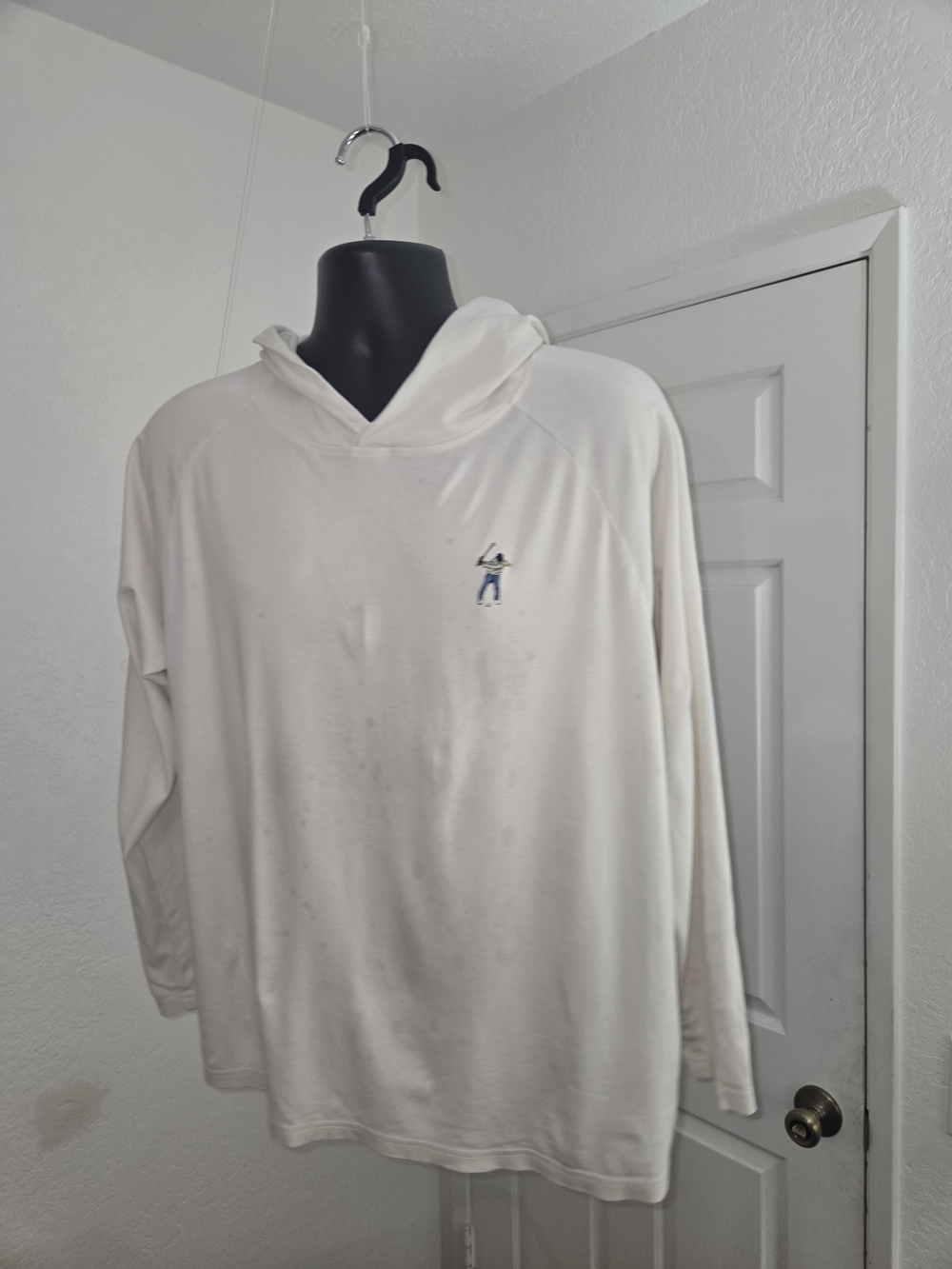 Eastside Golf lightweight performance hoodie in an off-white/cream colorway